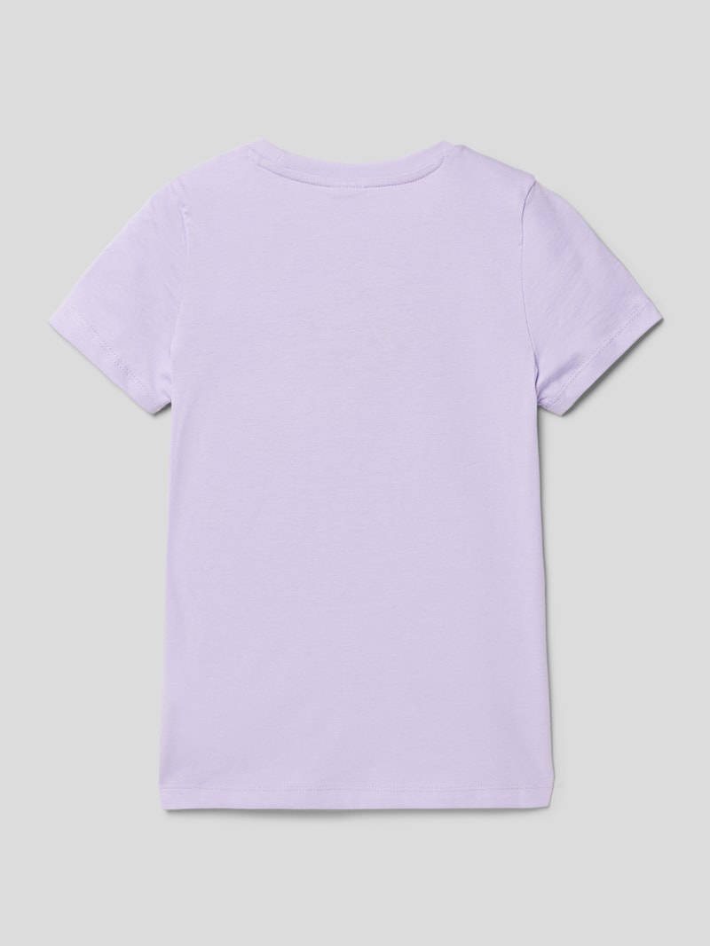 T-Shirt mit Label-Print Modell 'Classics' in flieder