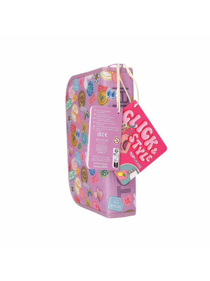 Depesche Deluxe Federtasche GIRL POWER inkl. Stifte TOPModel 5 x 15,5 x 22 cm in violett günstig kaufen onesize
