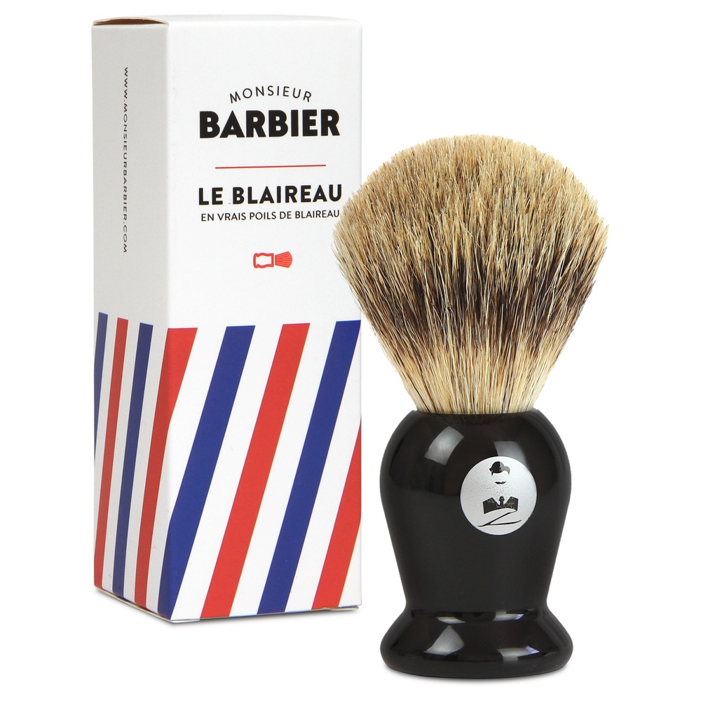 Monsieur Barbier Le Blaireau Barbier Blaireau de rasage vegan, en poils synthétiques de haute qualité