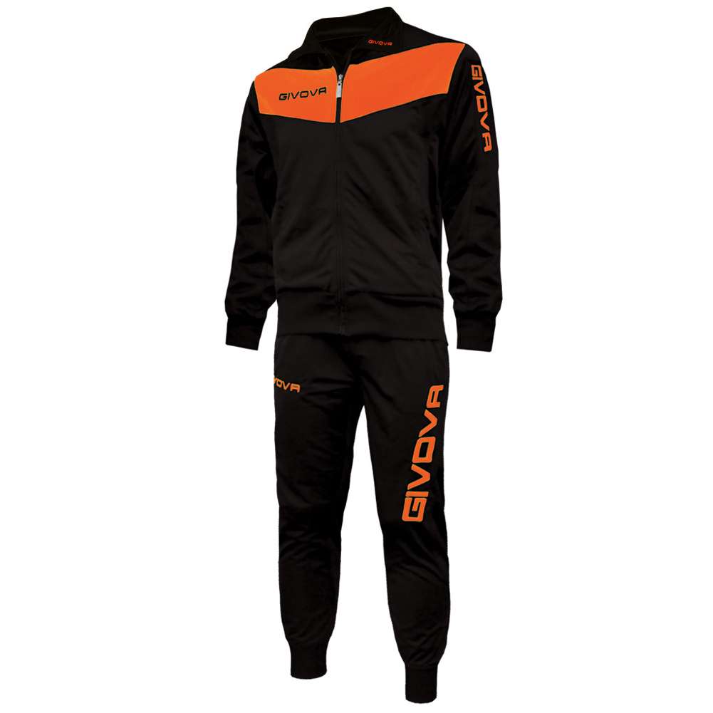 Givova Tuta Visa Trainingsanzug schwarz/neon-orange