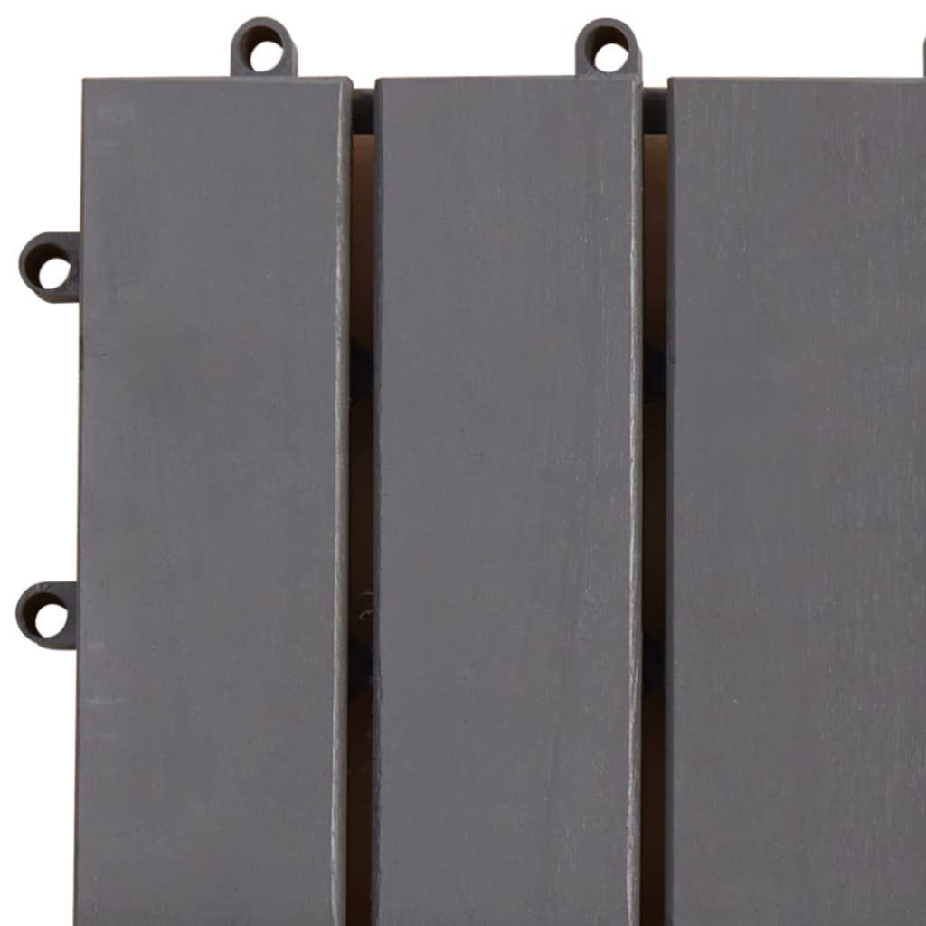 Teppichboden Terrassenfliesen 10 Stk. Grau 30×30 cm Massivholz Akazie, vidaXL, Höhe: 240 mm