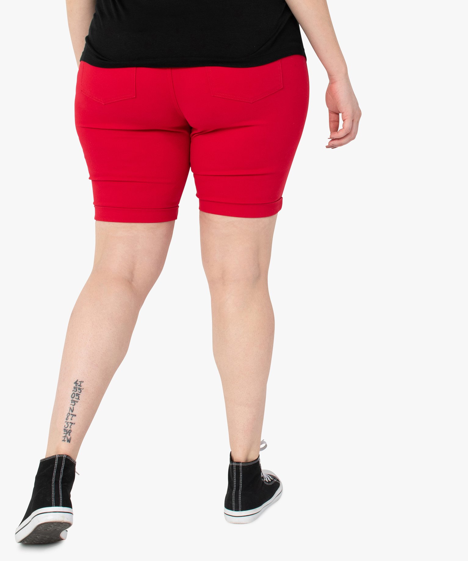 Bermuda femme grande taille en toile extensible coupe ajustée | GEMO