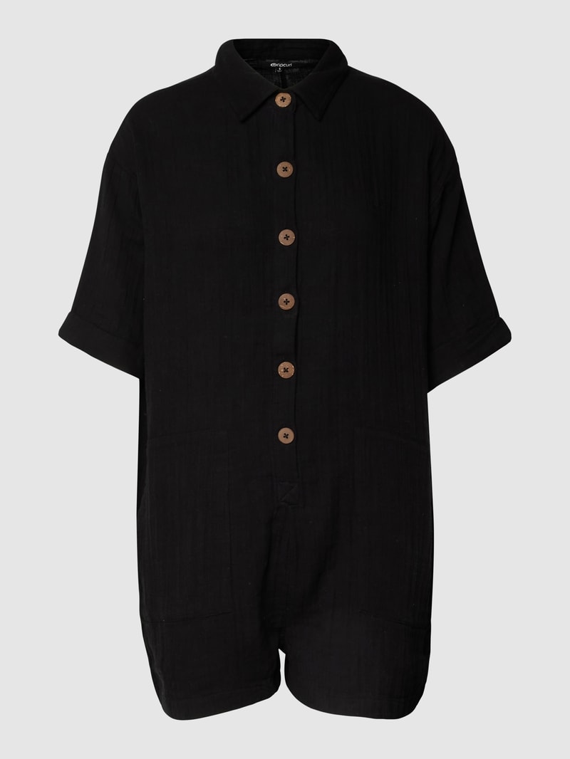 Playsuit mit Eingrifftaschen in schwarz