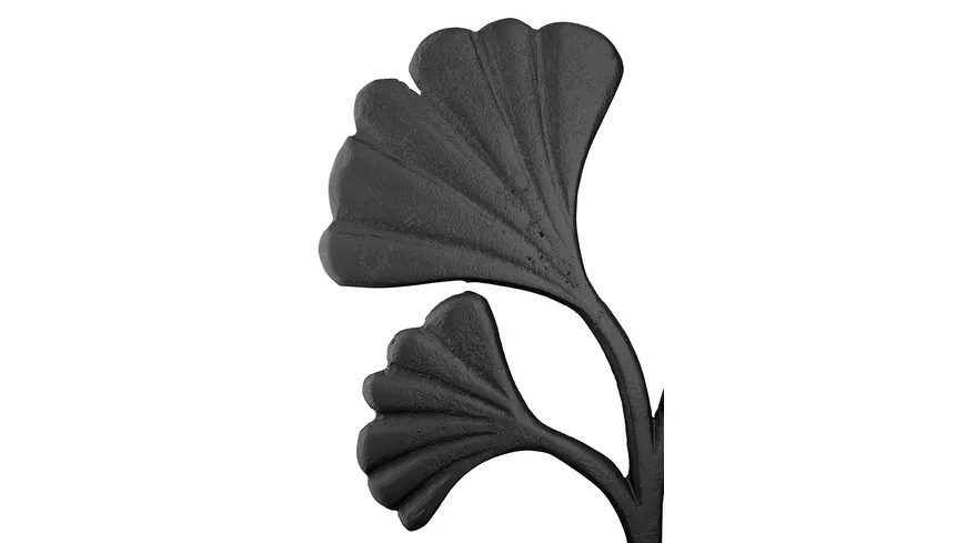 GILDE Standrelief Ginkgo H=17cm Schwarz
