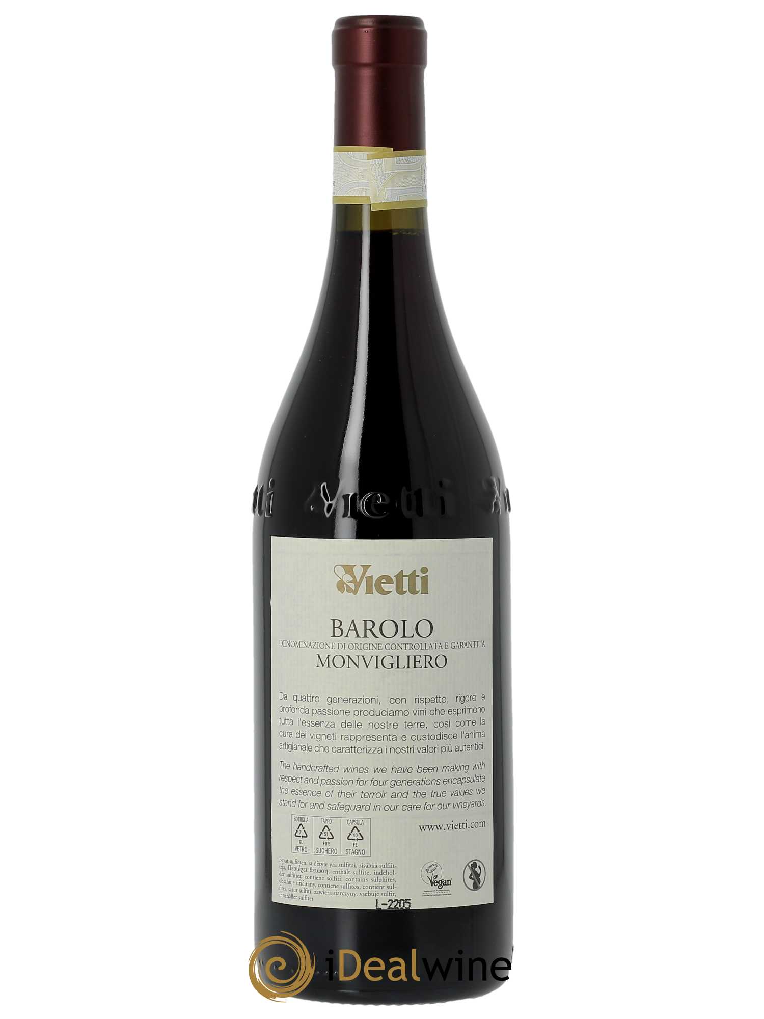 Barolo DOCG DOCG Monvigliero Vietti  2019 - Lot de 1 Bouteille