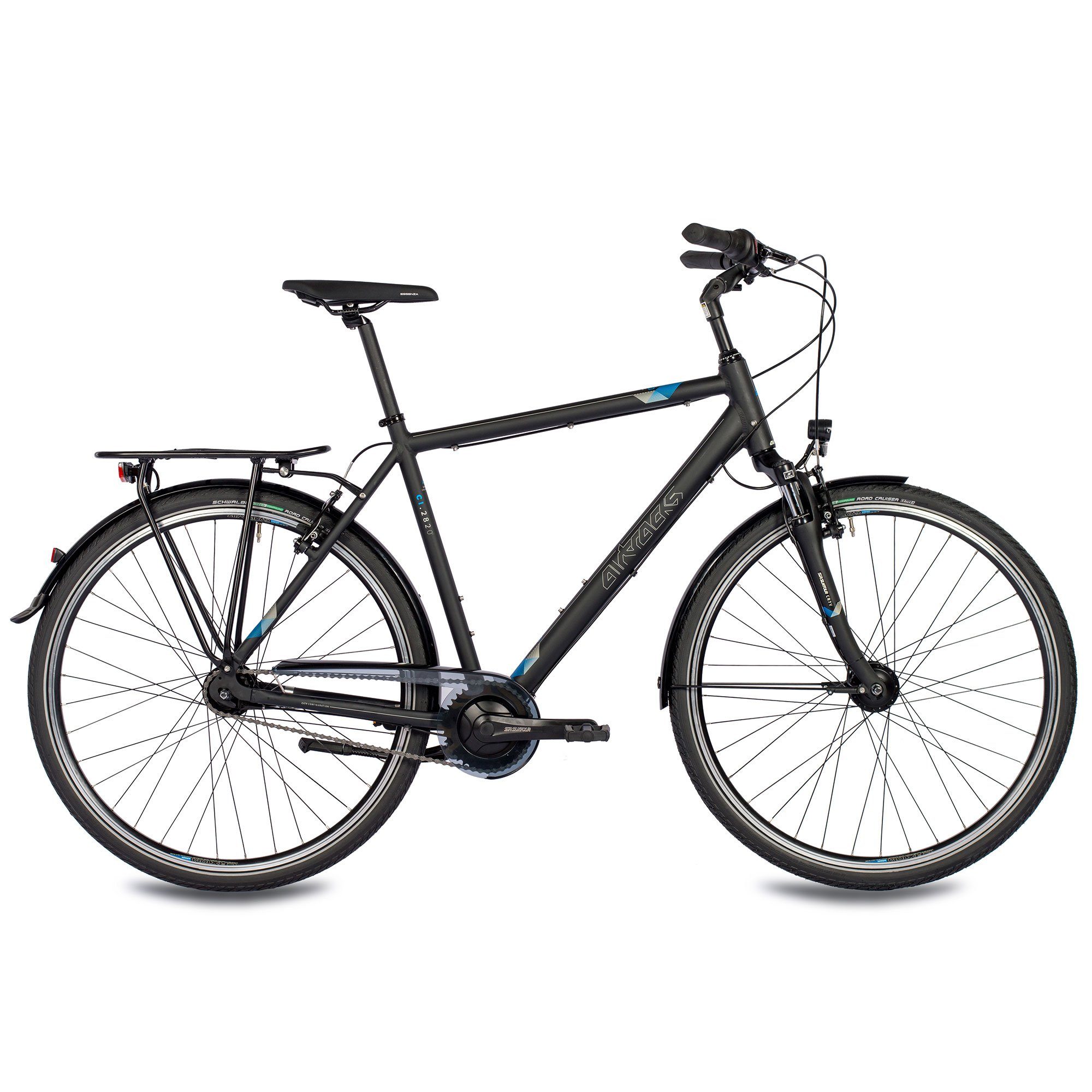 Airtracks Cityrad Herren City Fahrrad 28 Zoll Cityrad CI.2820, 7 Gang SHIMANO NEXUS Schaltwerk, Nabenschaltung, Schwarz Matt - Rahmenhöhen 52 cm & 56 cm  Modeljahr 2022