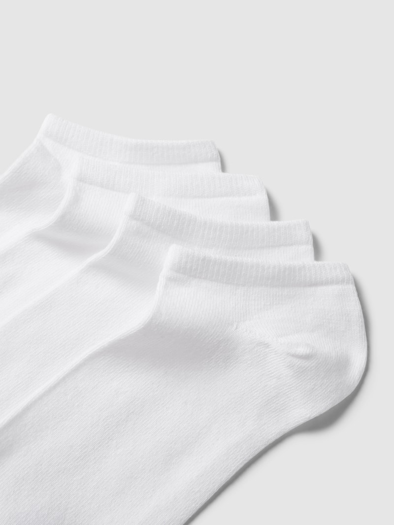 Sneakersocken mit Label-Print im 4er-Pack in weiß