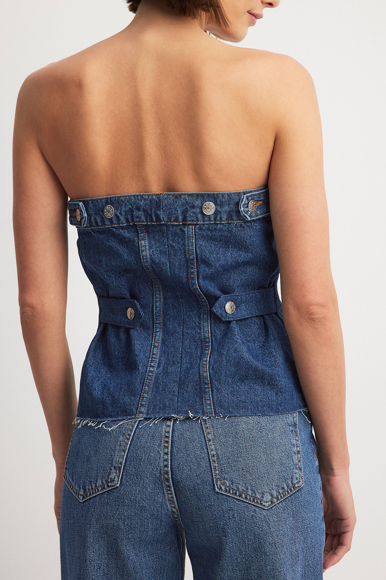 Denim-Bandeau-Oberteil
