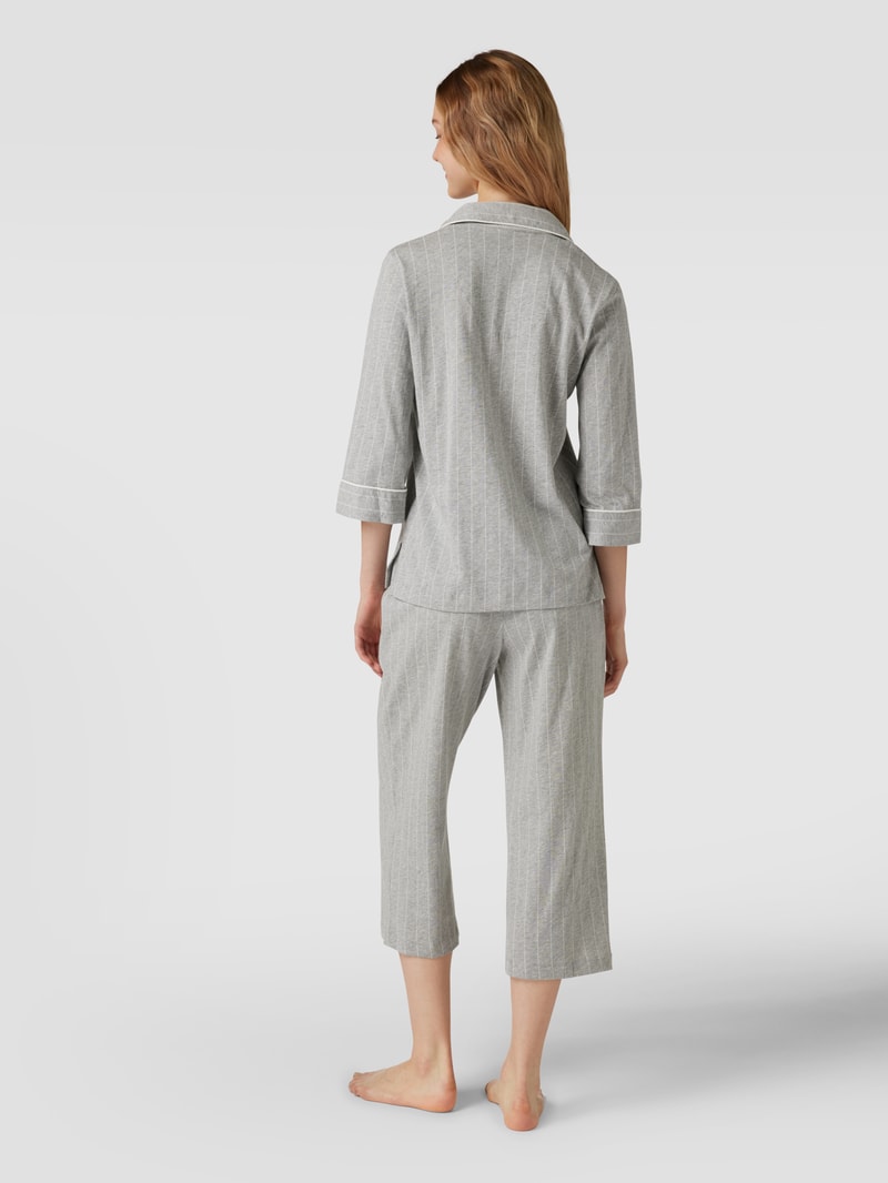Pyjama mit Streifenmuster in mittelgrau