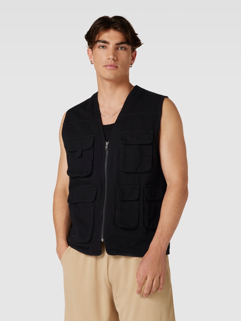 Outdoor-Weste mit Cargotaschen in schwarz
