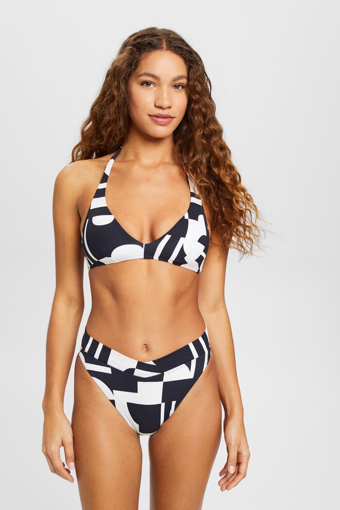 Bikinihose mit Retro-Print