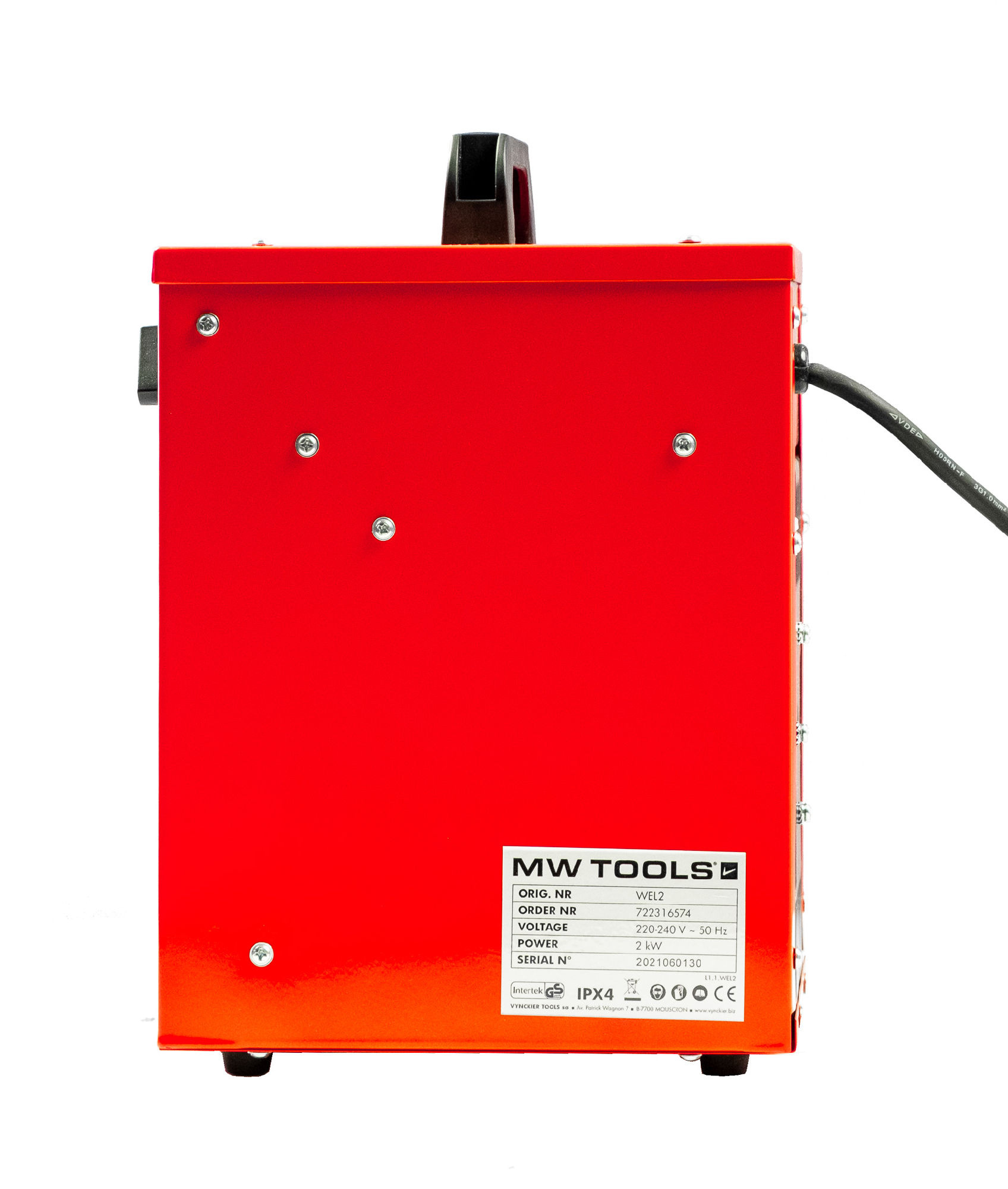Метал Воркс 722316574 WEL02 Електрични грејач 2.0kW 230V