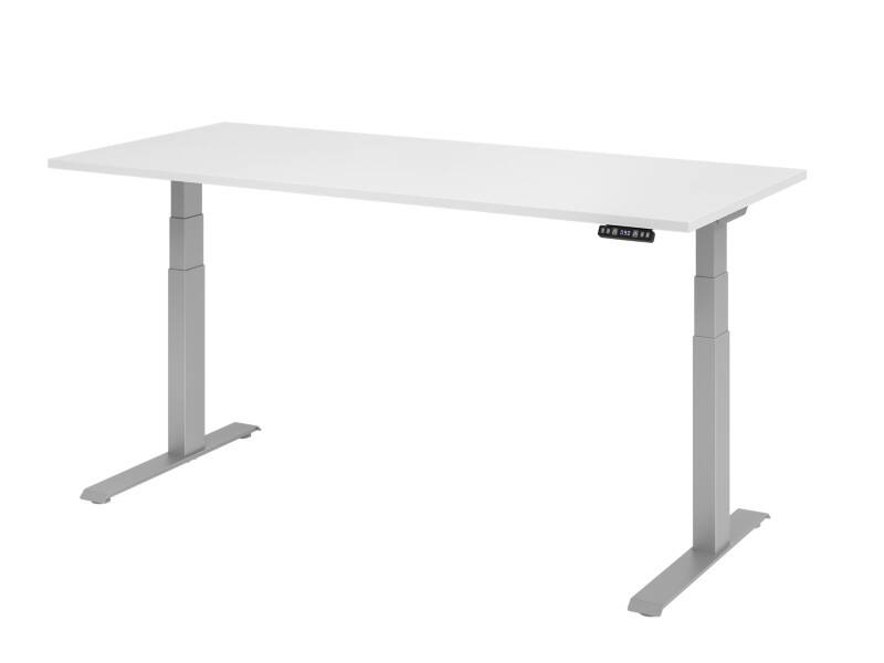 Hammerbacher Sitz-Stehschreibtisch VXDKB19/W/S Weiß 1200 x 800 mm