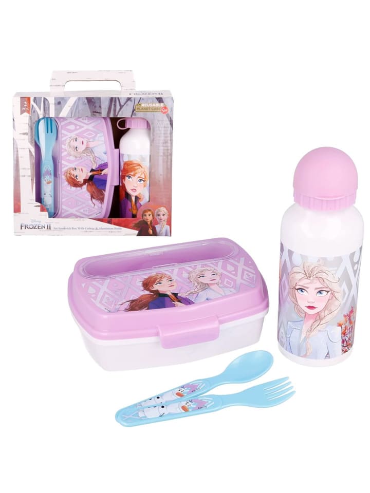 Disney Frozen Alu-Trinkflasche & Brotdose mit Besteck | Disney Frozen | Lunch-Box günstig kaufen onesize