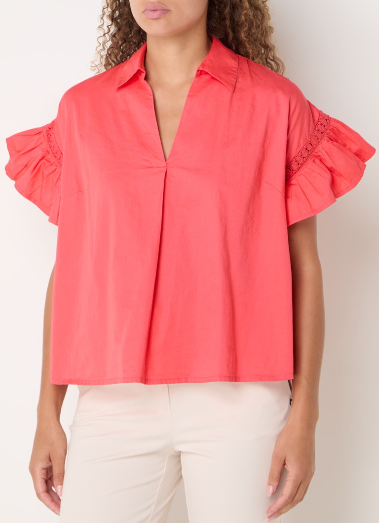 French Connection Sindey tunic with embroidery and butterfly sleeves