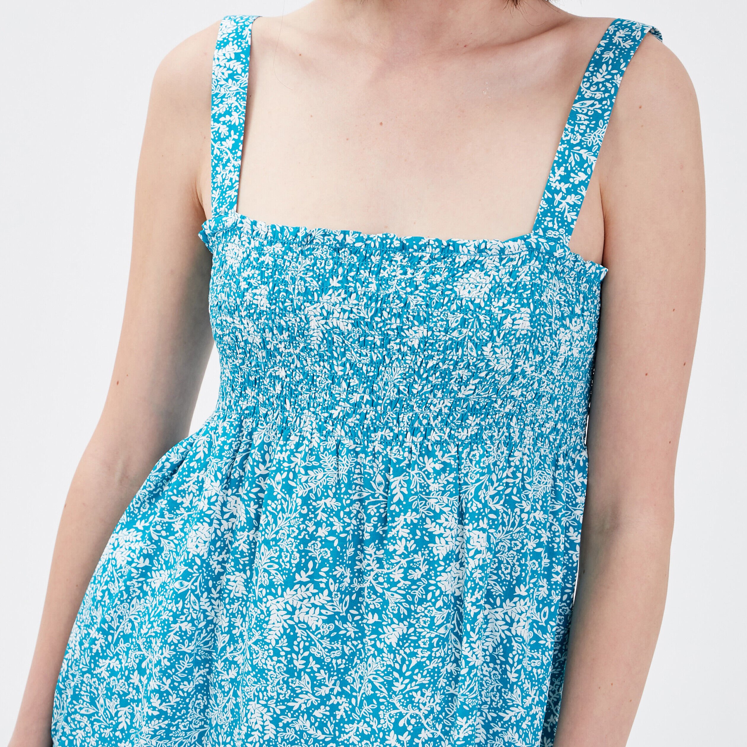 Blouse bretelles larges bleu canard femme | Cache Cache