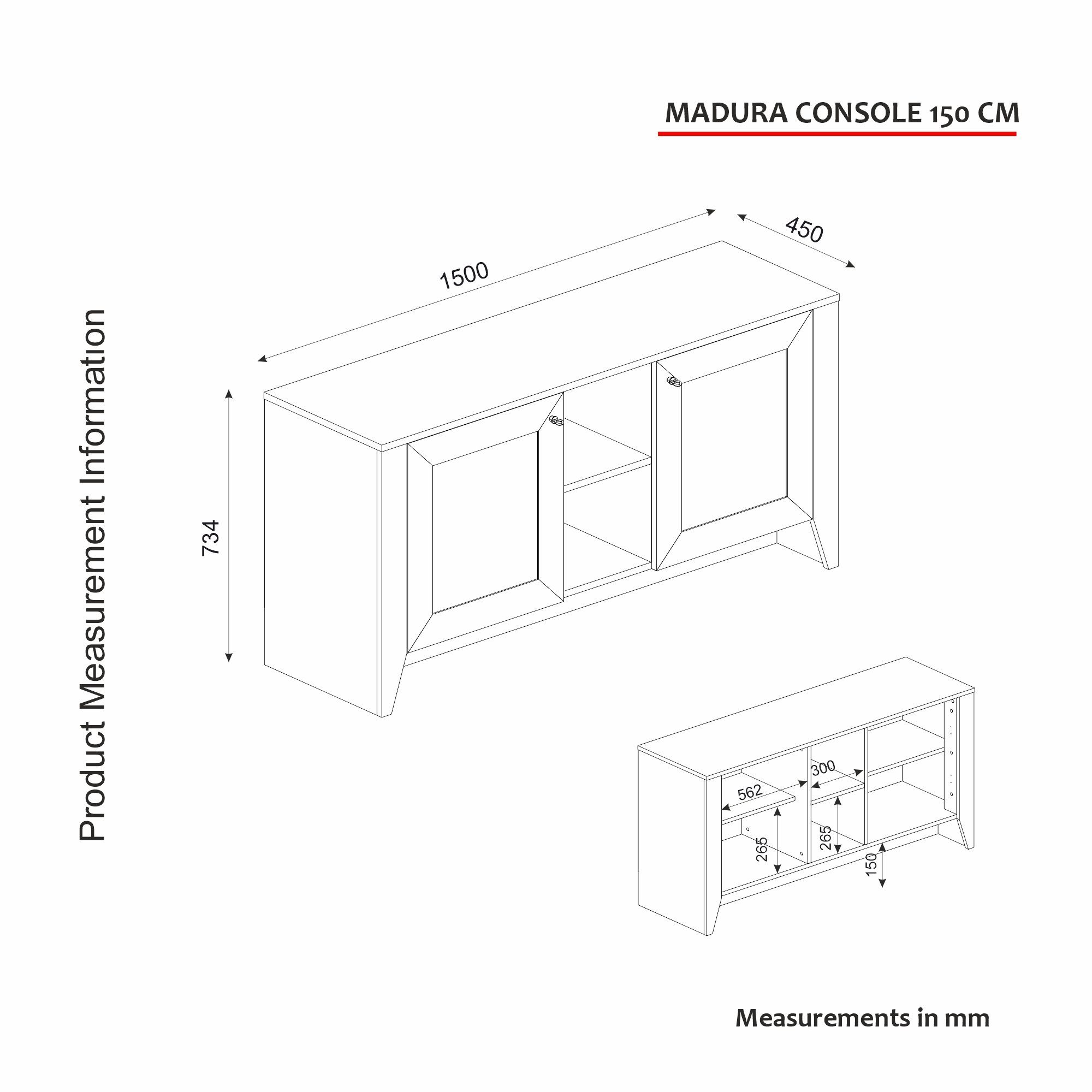 moebel17 Anrichte Sideboard Madura Saphir Hazeran, Sideboard aus Holzwerkstoff in Saphir - Hazeran Muster, Die Kommode bietet viel Stauraum für Geschirr, Porzellan oder andere Wohnutensilien, Ein echter Blickfang für Ihr Wohnzimmer, Schlafzimmer, Küc