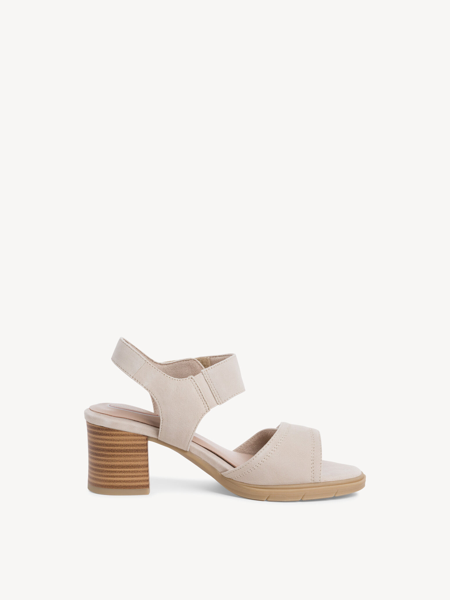 Sandale à talon en cuir - beige