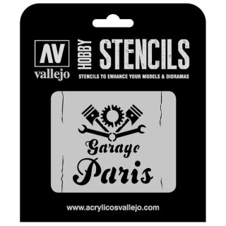Vallejo Hobby Stencils: Vintage Garage Sign Markings