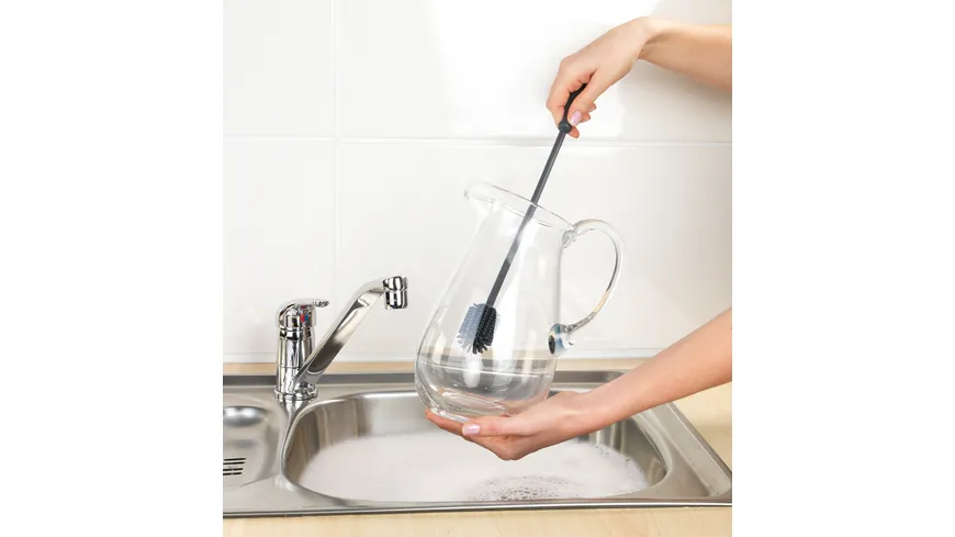 WENKO Silikon Flaschenbürste Sia 38cm Grau