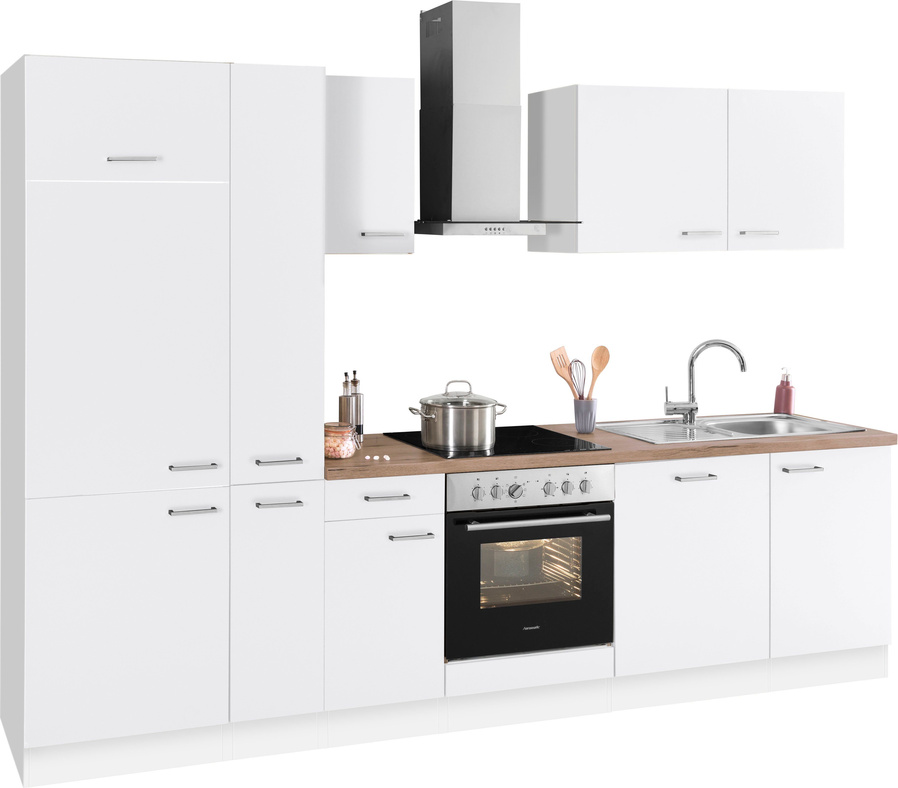 OPTIFIT Küchenzeile Iver, 300 cm breit, inklusive Elektrogeräte der Marke HANSEATIC