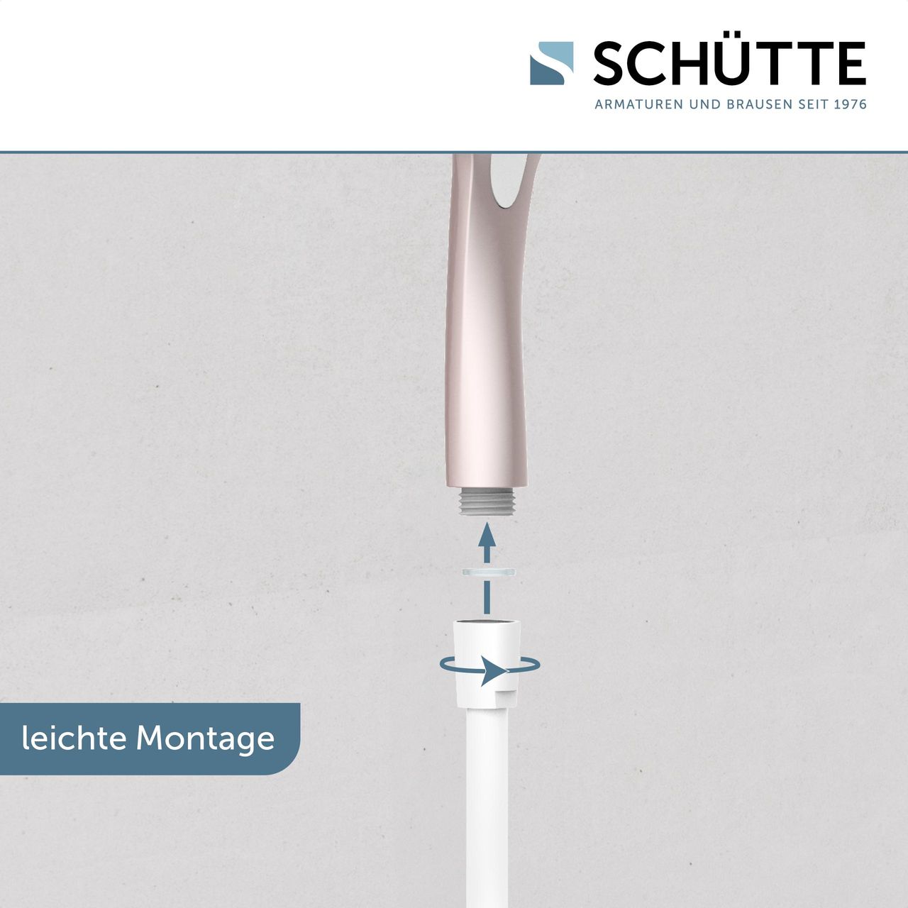 Schütte CAPRI Handbrause, Rosé matt/Weiß