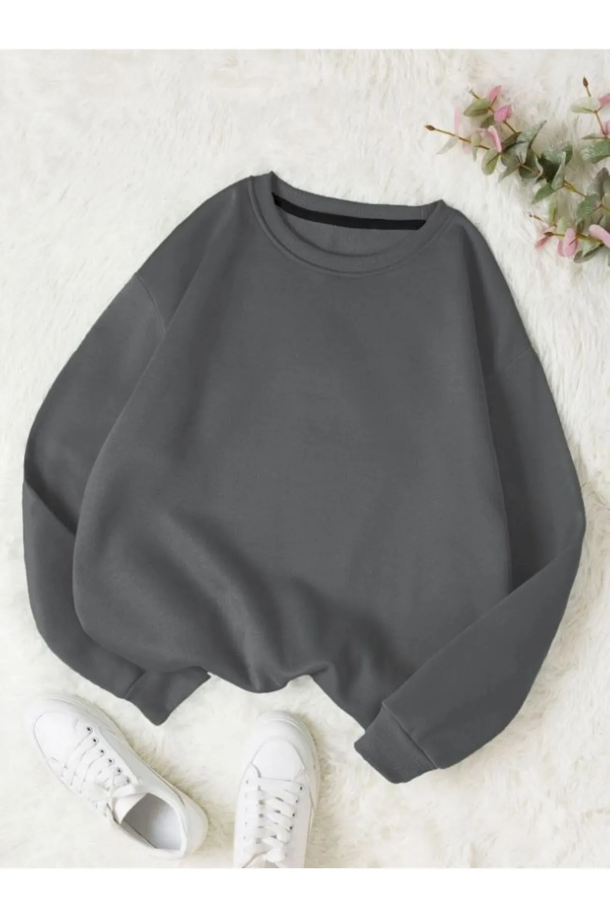 Know  Geräuchertes, einfarbiges Damen-Sweatshirt mit Rundhalsausschnitt