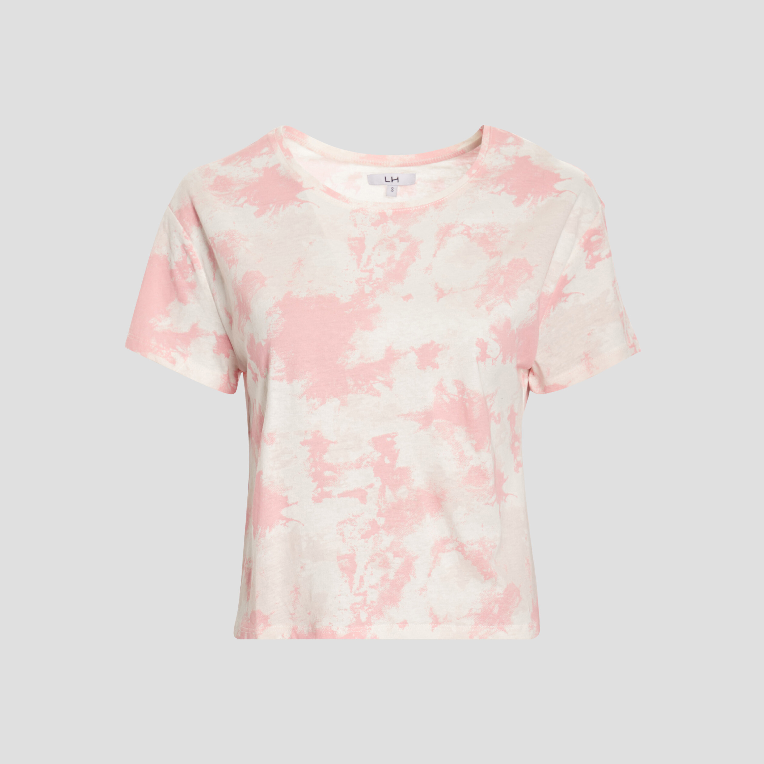 T-shirt cropped col rond rose fluo femme | La Halle
