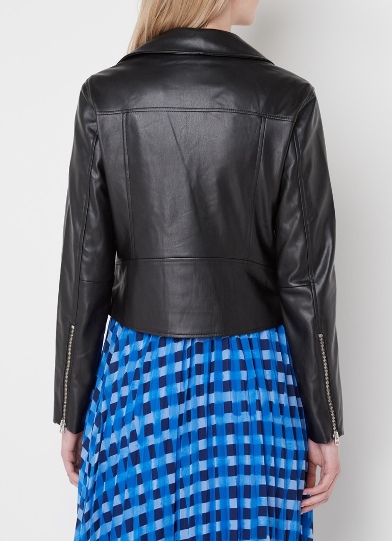 French Connection faux leather biker jacket with zip pockets