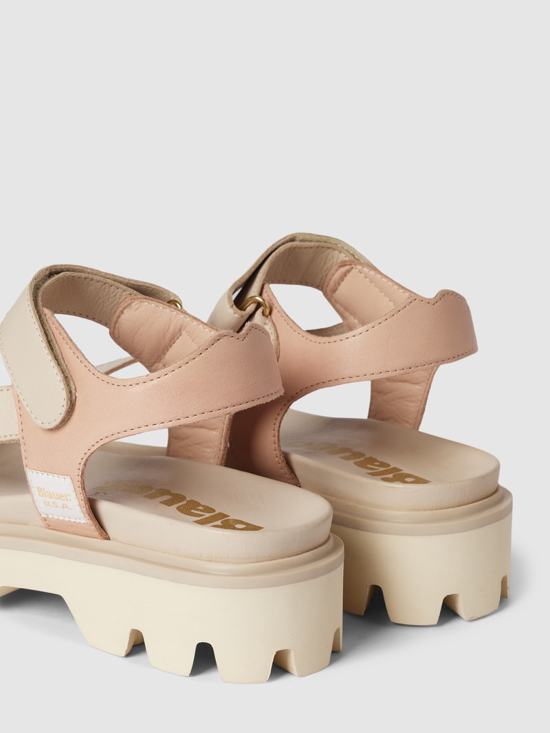 Sandalen aus Leder mit Label-Detail Modell 'ELSIE' in beige