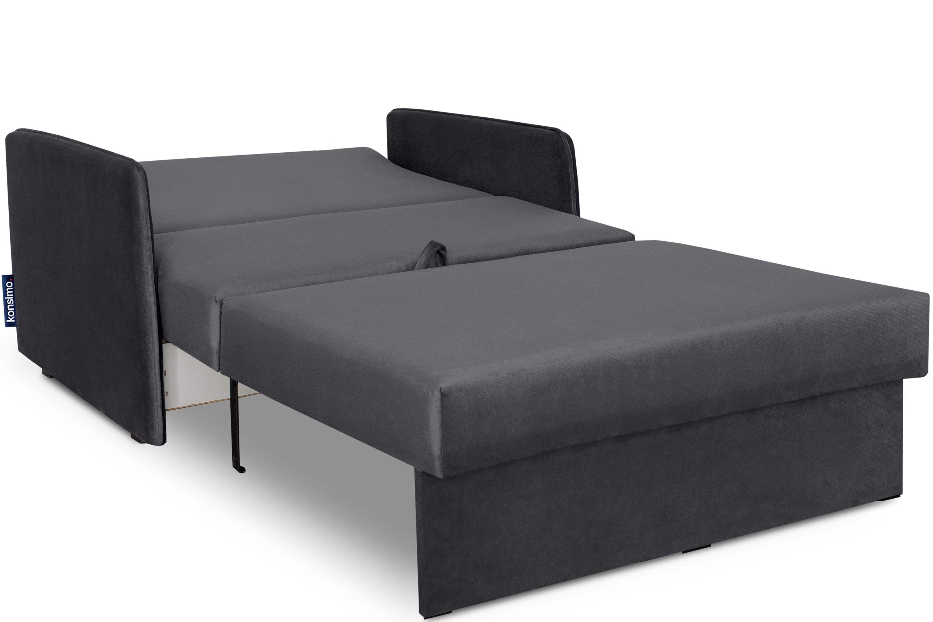 Konsimo Schlafsofa PEDATU kleine Schlafcouch 2, mit Schlaffunktion, mit Bettkasten, langlebiges und schmutzabweisendes