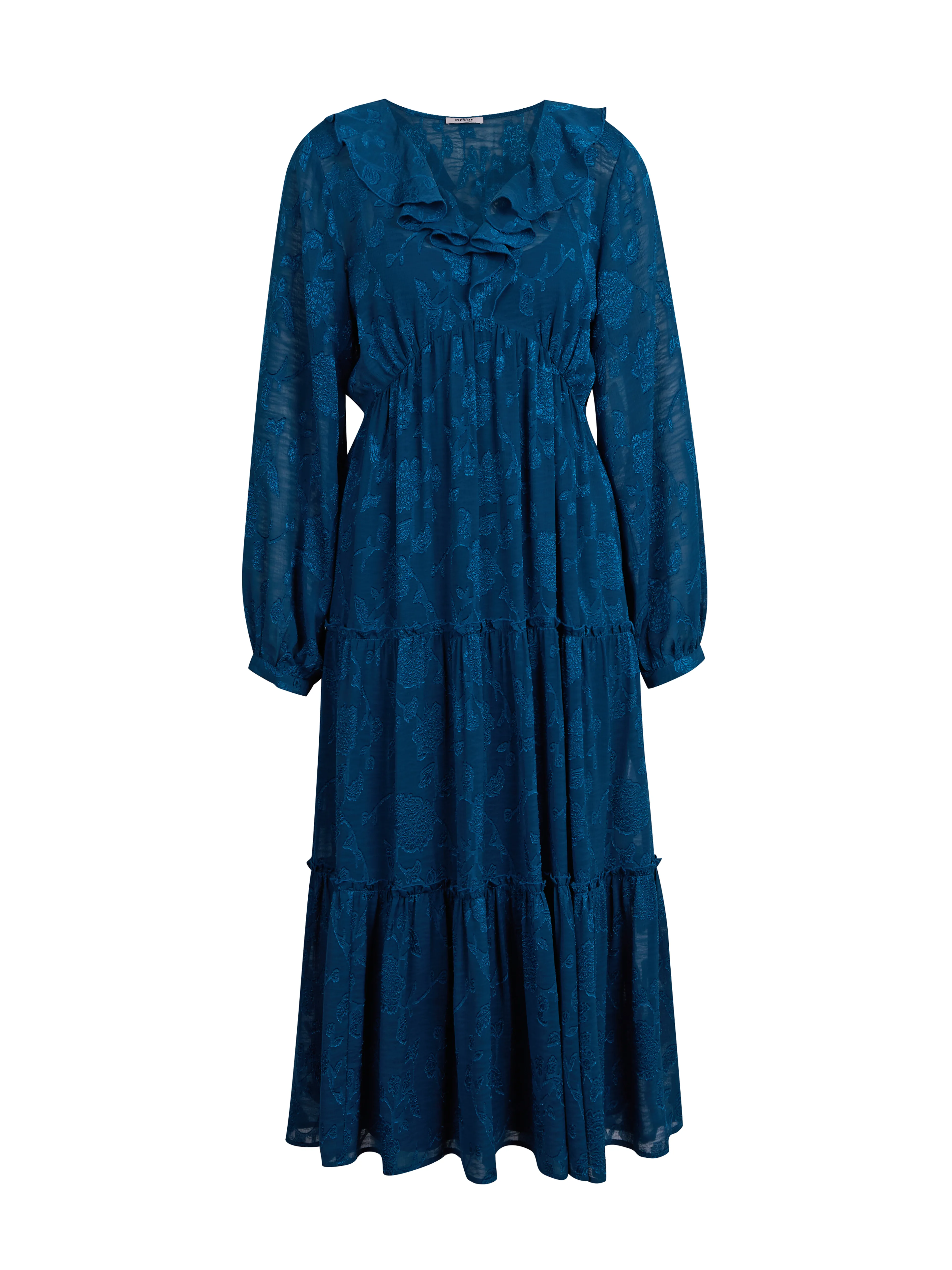 Blaues Damen-Midikleid mit Blumenmuster ORSAY