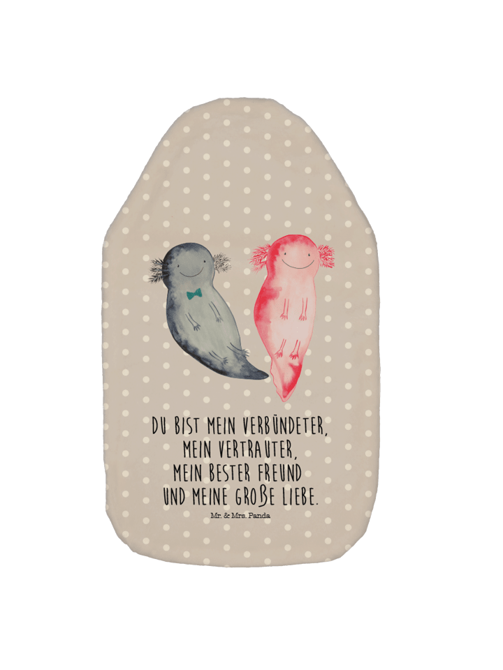 Mr. & Mrs. Panda Wärmflasche Axolotl Freundin mit Spruch in Grau Pastell günstig kaufen onesize