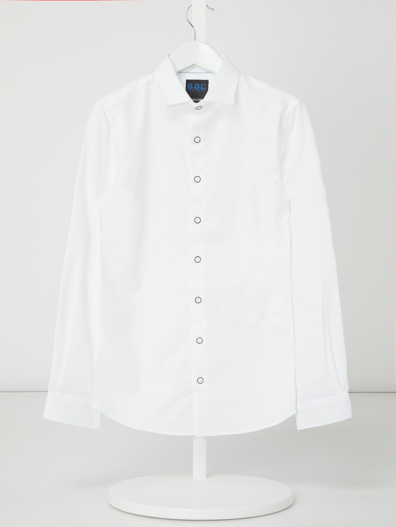 Super Slim Fit Hemd aus Baumwolle in weiß