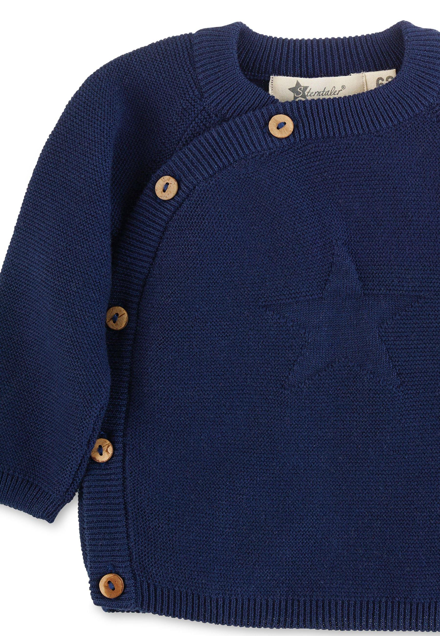 GOTS Strick-Jacke uni in Grün, Marine oder Grau