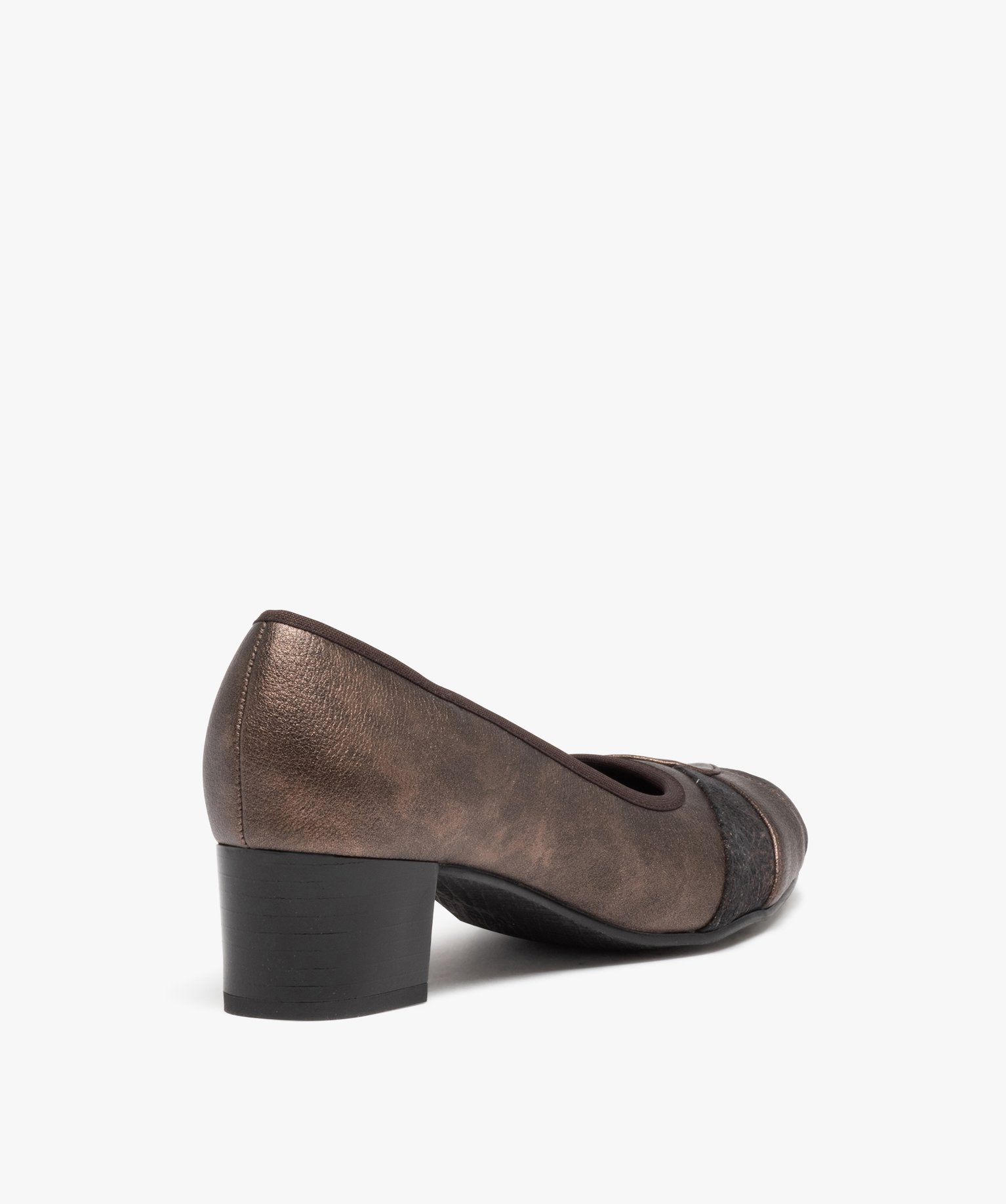 Escarpin confort avec dessus métallisé femme bronze | GEMO