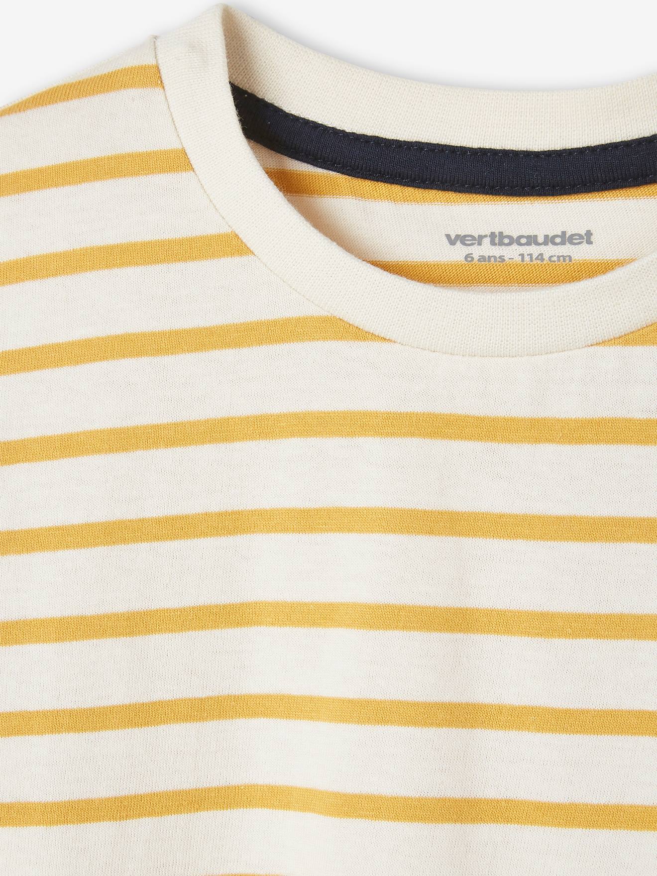 Vertbaudet Jungen T-Shirt mit Streifen Oeko-Tex - gelb gestreift