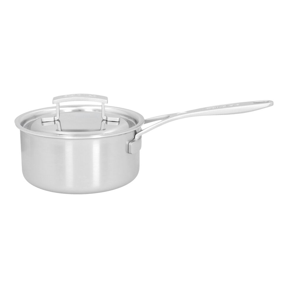 Stieltopf mit Deckel 16 cm, 18/10 Edelstahl, Silber