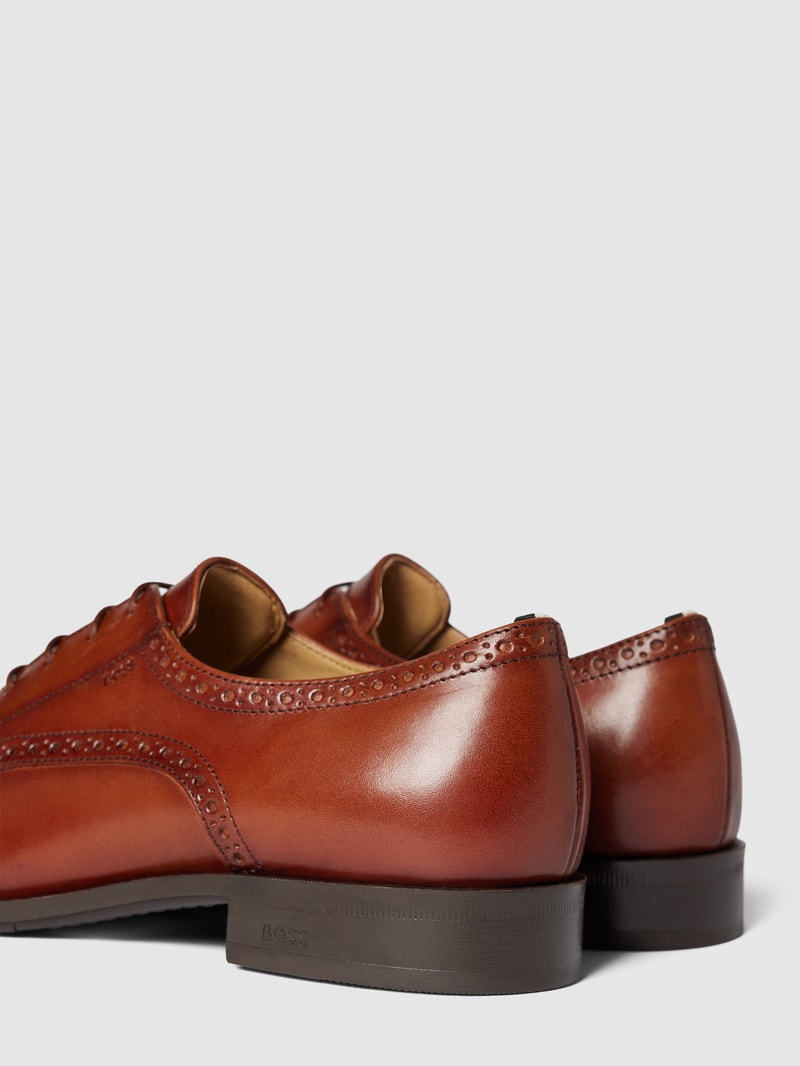 Derby-Schuhe aus Leder Modell 'Colby' in mittelbraun