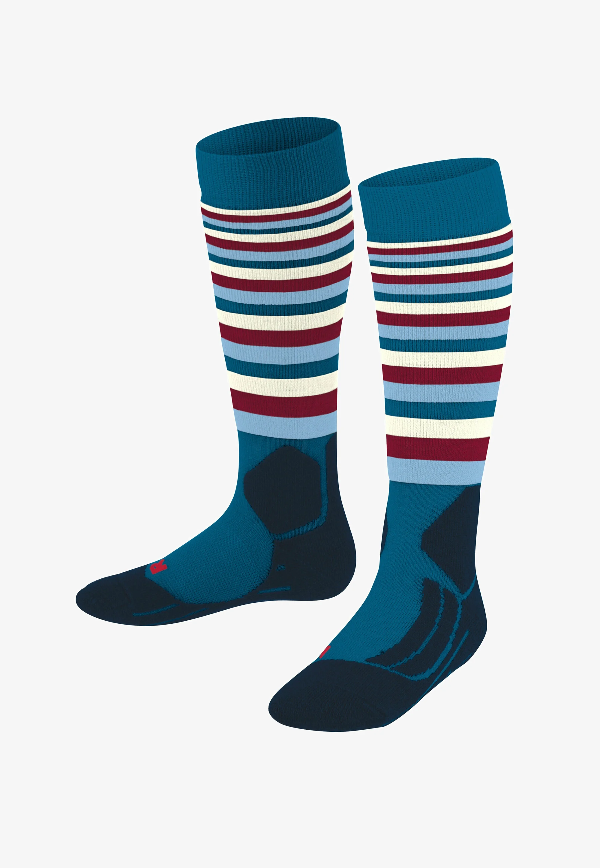 Calcetines deportivos funcionales Falke SK2 Stripes para niños, de esquí, de resistencia media, acolchados y antiampollas.