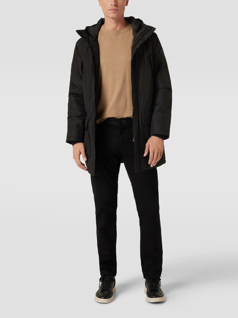 Mantel mit Label-Patch Modell 'HECTOR' in schwarz