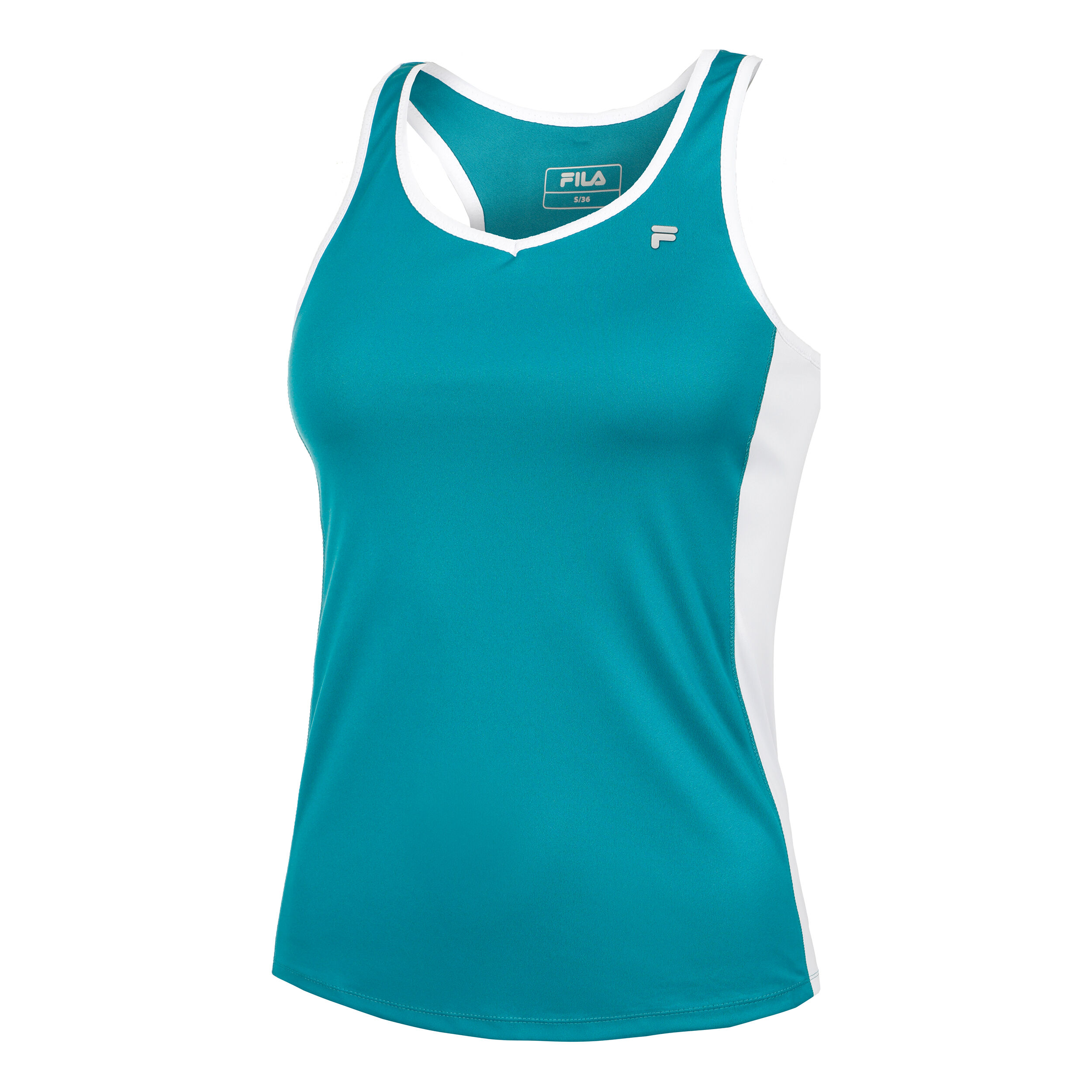 Celia Tank-Top Damen - Petrol, Weiß