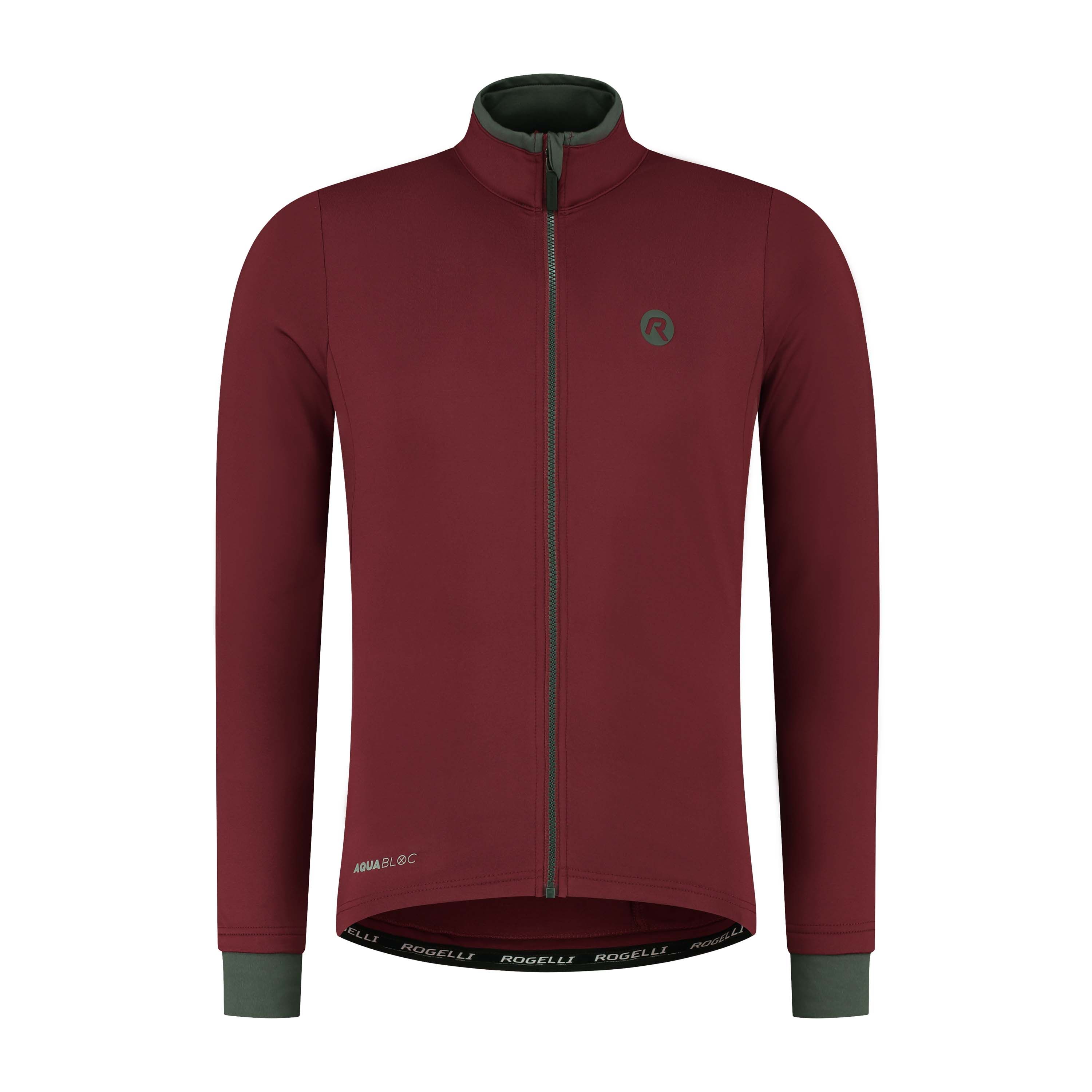 Rogelli Essential Bordeaux Herren Langarm-Radtrikot