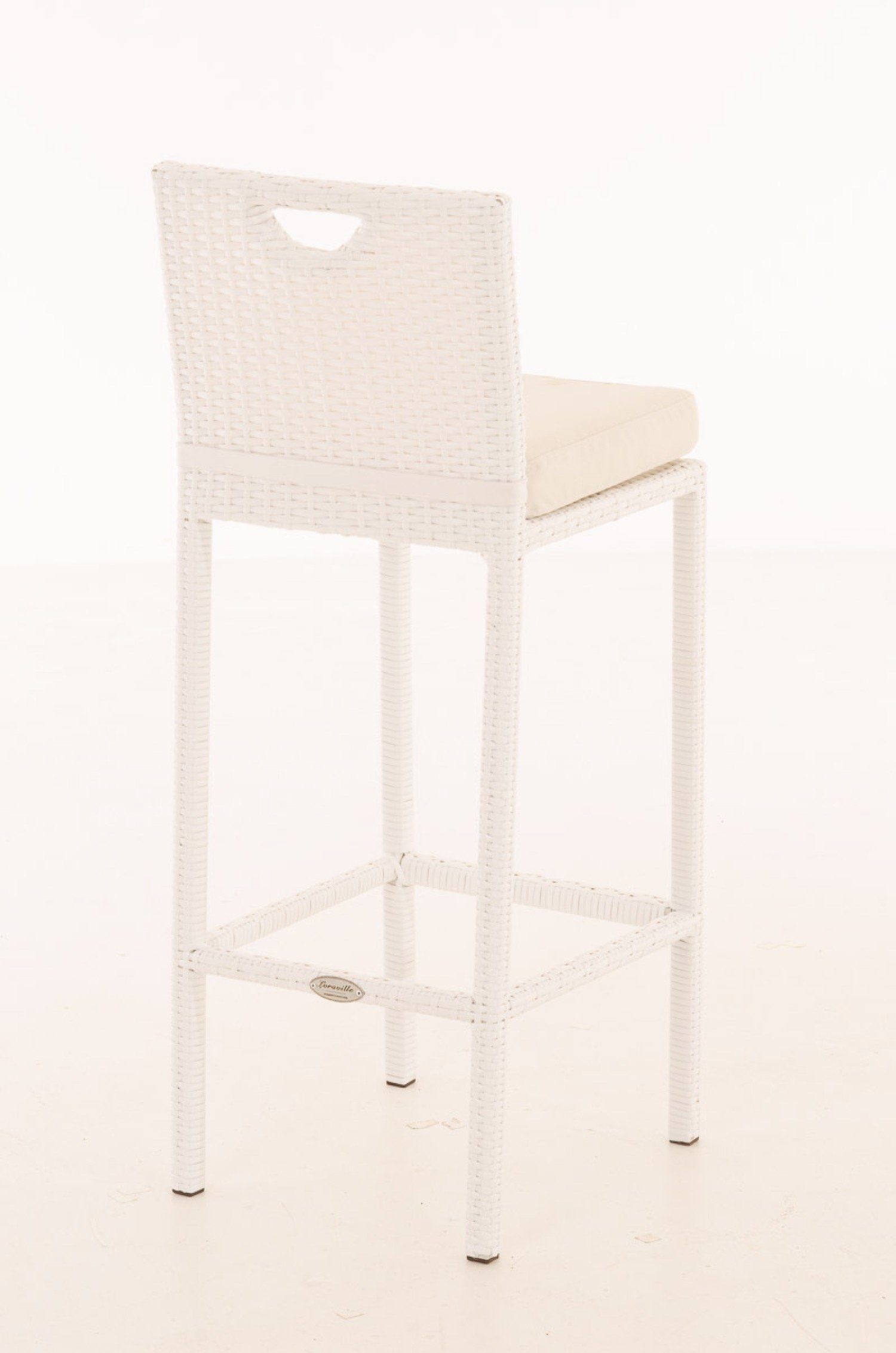 TPFGarden Gartenlounge-Hocker Marlies - Barhocker aus wasserfestem, UV-beständigem Polyrattan (Barstuhl mit pulverbeschichtetem Aluminiumgestell, Tresenhocker mit wasser- und schmutzabweisenden Sitzkissen), Maße (HxBxT): 107x40x44 cm, Sitzhöhe: 75 cm
