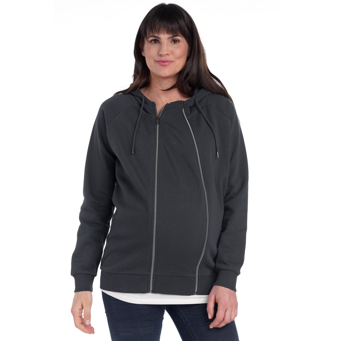 Damen Umstands-Sweatjacke mit Kapuze