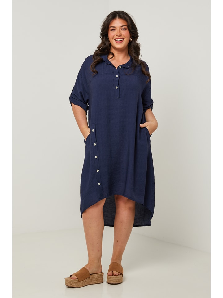 Curvy Lady Kleid in Dunkelblau günstig kaufen