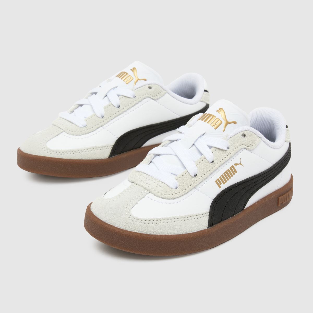 PUMA vita och svarta Club II Era Junior-sneakers