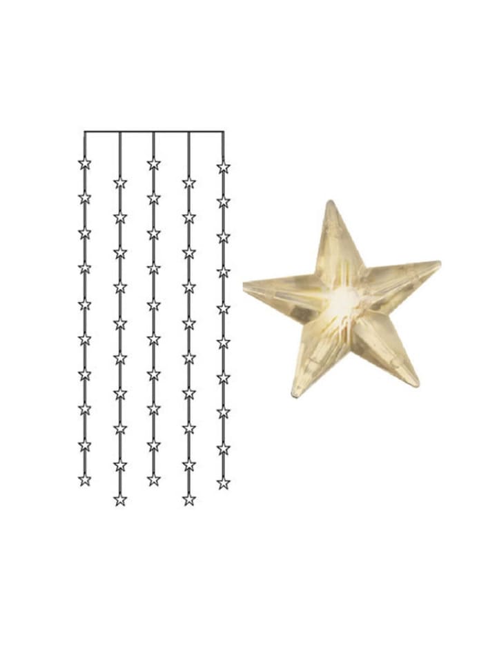 MARELIDA LED Lichtervorhang Sterne 50 leuchtende Sterne 90x200cm in transparent günstig kaufen onesize