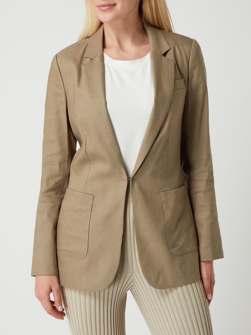Blazer mit Viskose-Anteil in khaki