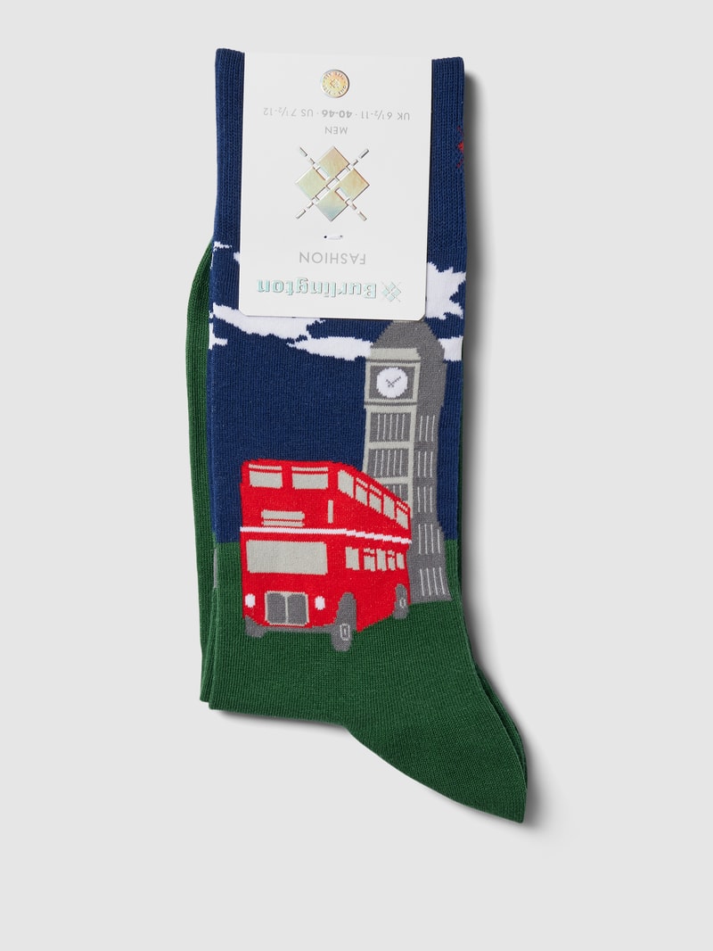Socken mit Label-Stitching in dunkelgrün